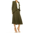 thumbnail image 4 of Solid Open Front Blazer Midi Skirt, Skirt Suits 2-Piece (Women's), 4 of 8