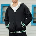 thumbnail image 1 of LOVZFMLL Jackets for Men's Solid Color Zipper Pocket With Velvet Long Sleeved Hooded Casual Jacket, 1 of 9