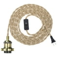 thumbnail image 1 of Unique Bargains 15.4Ft Pendant Light Cord Kit, Plug in E26 Socket Hanging Light with Switch Industrial Vintage Twisted Rope, Bronze, 1 of 7