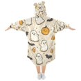 thumbnail image 2 of FORMRS Wearable Blanket Hoodie with Sleeves for Kids Cozy Flannel Sweatshirt, Halloween Cute Ghosts, 2 of 7