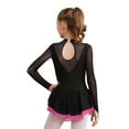 thumbnail image 2 of CHICTRY Kids Girls Shiny Rhinestone Long Sleeve Figure Ice Skating Leotard Dress Hot Pink 16, 2 of 7