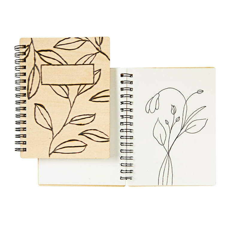 Wooden Cover Spiral Notebooks (4.5 x 5.8 Inches, 4-Pack)