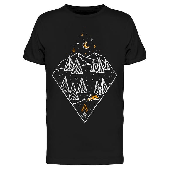 Camping In Nature, Night Time T-Shirt Men -Image by Shutterstock, Male 3X-Large