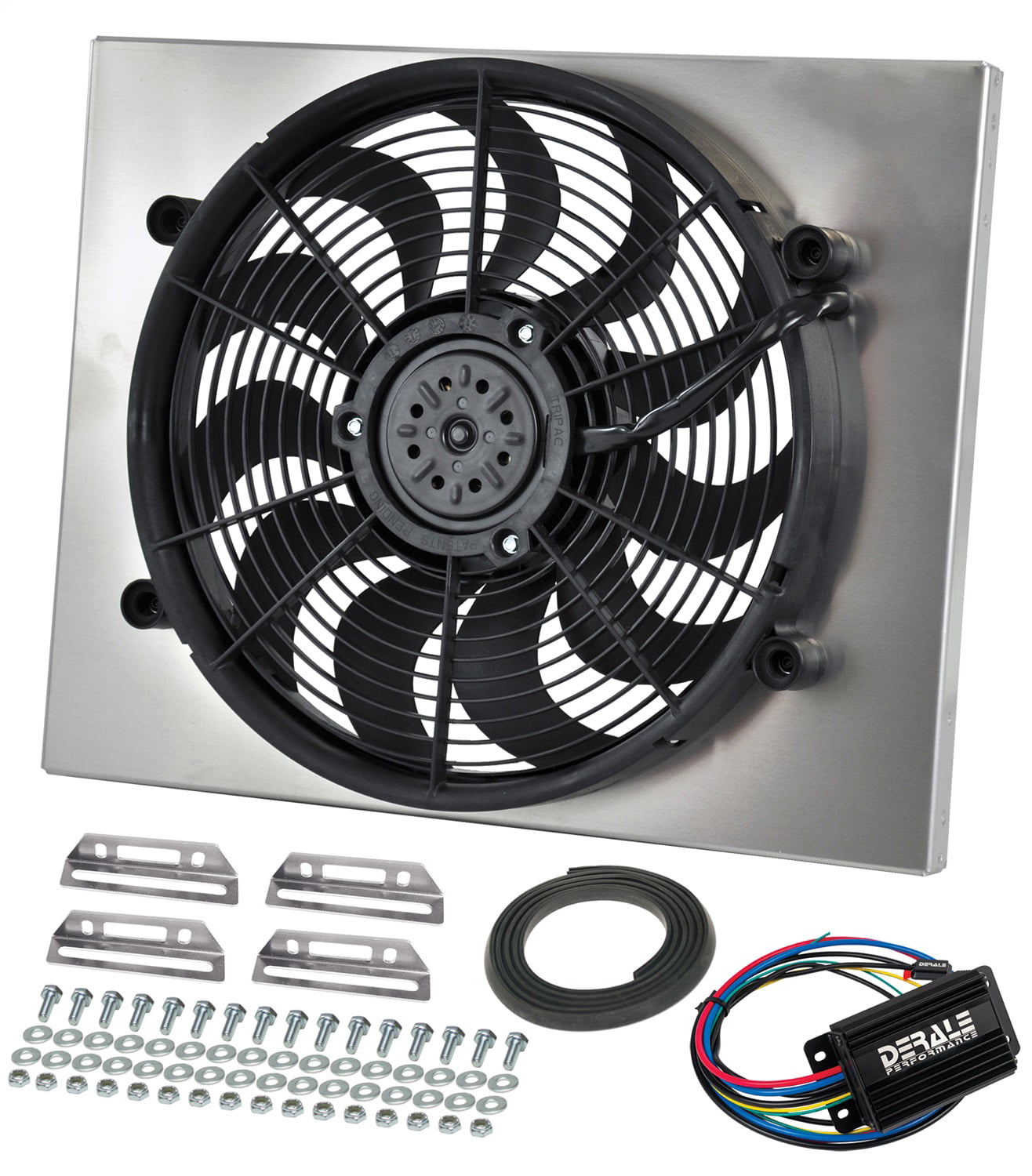 Derale Performance 16837 Gray/Black High Output Dual Radiator Fan 