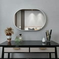 thumbnail image 2 of Oval Bathroom Mirror,20"x28" Bathroom Mirror with Metal Frame Wall Mount Mirrors Decor for Bedroom Living Room Entryway Hangs Horizontal or Vertical White, 2 of 6