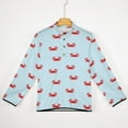 thumbnail image 5 of Happy Little Crabs Men's Stand Collar Sweater Long Sleeve Clothing Loose Fit Sports Sweater, 5 of 8