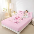 thumbnail image 3 of Manfei Pink Watercolor Bow Letter H Bed Sheets for Girls, Cute Initial Bows King Sheets, 4-Piece, 3 of 5