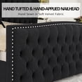 thumbnail image 5 of VanAcc California King Size Platform Bed Frame, Velvet Upholstered Bed with Deep Button Tufted & Nailhead Trim Wingback Headboard, Black, 5 of 8
