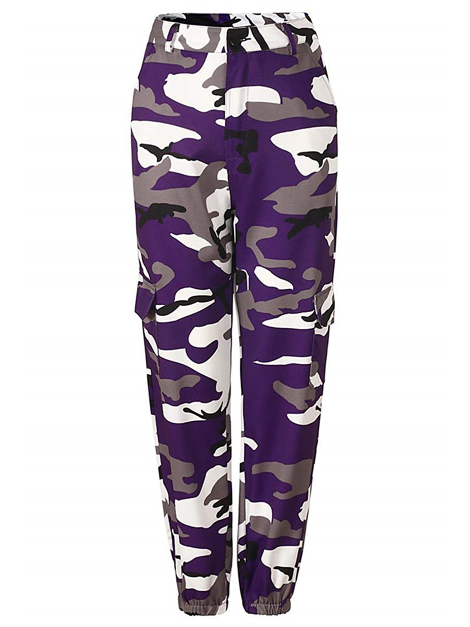 purple cargo camo pants