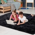 thumbnail image 6 of Fluffy Black 8x10 Area Rugs for Living Room,Large Living Room Rug,Thick Shag Rugs for Bedroom,Big Soft Shaggy Bedside Non-Slip Plush Dorm Nursery Kids Carpet Home Decor Aesthetic, 6 of 6