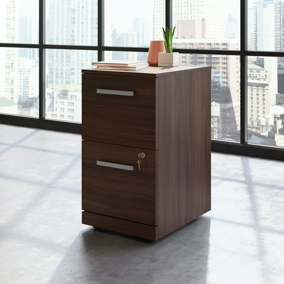 Sauder Affirm Engineered Wood 2-Drawer Mobile Filing Cabinet in Noble Elm/Brown