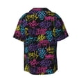 thumbnail image 5 of Uemuo Graffiti Art Pattern Cotton Linen Short Sleeve Shirts,Casual Lightweight Button Down Shirts,Vacation Beach Summer Tops-Medium, 5 of 7
