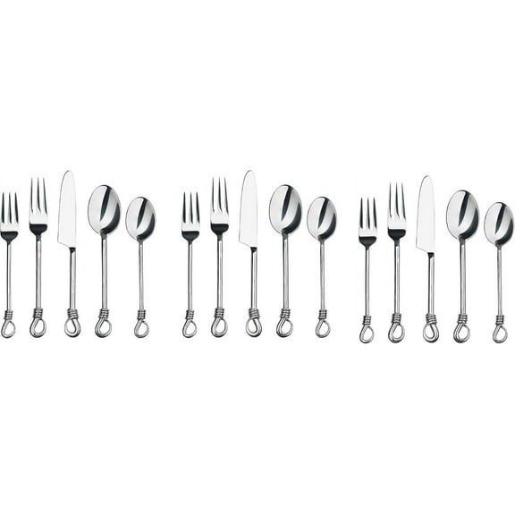 Silverware Twist Collection Polished Stainless Steel Flatware Set (Set of 3)