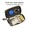 thumbnail image 3 of Leather Key Case Card Holder Zipper Solid Color Purse Useful Universal Wallet Car Keys Holder Fashion Pouch Men Women Housekeeper Green, 3 of 9
