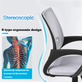 thumbnail image 2 of Silla de oficina BestOffice, soporte lumbar ergonómico de malla, color blanco, 2 of 7