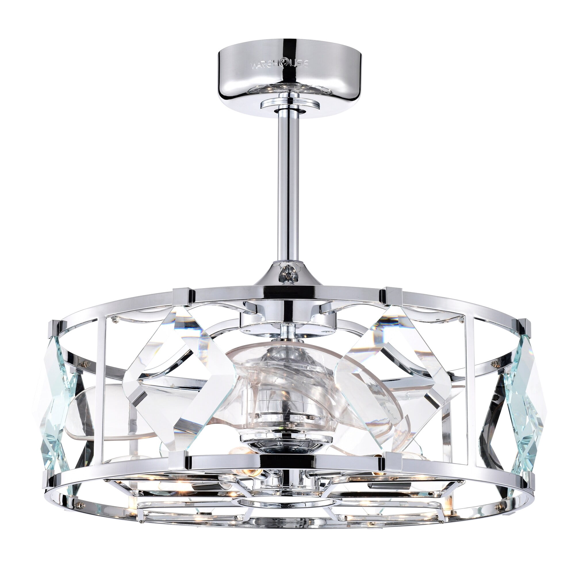 Dalya 24.8 in. 6-Light Indoor Chrome Finish Ceiling Fan with Light Kit and Remote