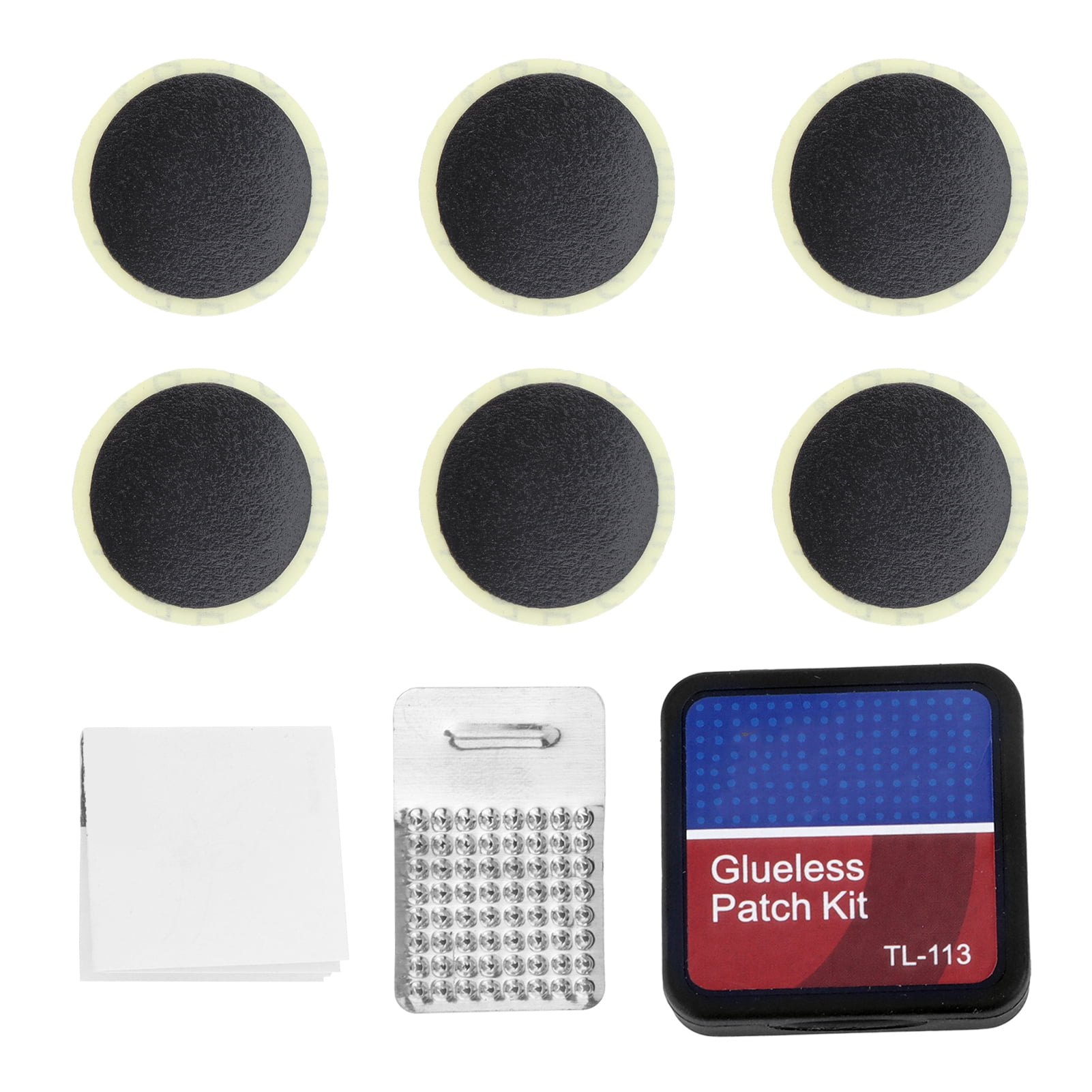 Tire Patch Kit, Portable Bike Tire Repair Kit Black Plastic Small