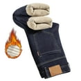 thumbnail image 5 of KKBOTIVE Men's Slim Fit Stretch Jeans Lined High Waisted Jeans Thick Warm Winter Jean Denim Pants Blue Size: 32, 5 of 6