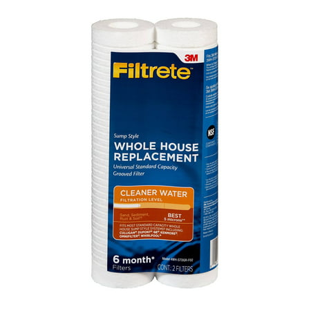 Filtrete Standard Capacity, Grooved Replacement Filter, Sump Style (sediment - best) - 2 (Best Whole House Water Filter For Hard Water)