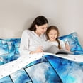 thumbnail image 5 of jejeloiu Blue Ocean Patchwork Art Full Size Comforter Sets Kids,Coastal Print Bedding Sets,Reversible,3-Piece, 5 of 8