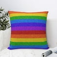 thumbnail image 4 of Honeii Colorful Glitter Rainbow Print Throw Pillow, Square Decorative Pillow Forms Soft Fluffy Plump Pillow Decorative Pillow Inserts,Couch Pillows-24"x24", 4 of 7