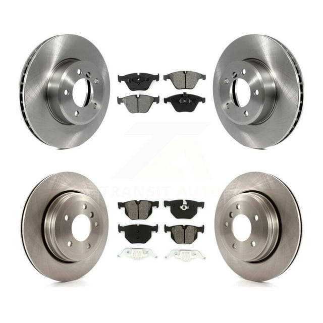 Transit Auto Front Rear Disc Brake Rotors and Semi-Metallic Pads Kit for Car BMW 530i 525i 528i K8S-101285