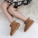 thumbnail image 2 of Botas de nieve de piel de ante de vaca para mujer, con forro de felpa, cálidas, minibotas antideslizantes para exteriores., 2 of 5