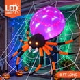thumbnail image 3 of Joyfy 8 FT Halloween Inflatables Spider with Rotating Colorful Light,Light Up Spider with Orange Eyes Halloween Blow up Yard Decorations,Outdoor Halloween Decor, 3 of 11