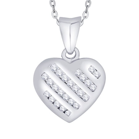 KATARINA Diamond Heart Pendant Necklace in 10K White Gold (1/4 cttw, G-H, I2-I3)