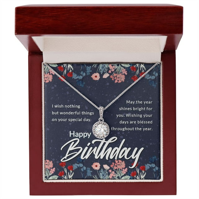 Happy Birthday Message Card Eternal Hope Necklace