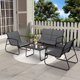 thumbnail image 2 of Set de 4 Piezas de Textilene – 2 Sillas Individuales y 1 Loveseat – Mesa de Café con Vidrio – Patio y Jardín, 2 of 9