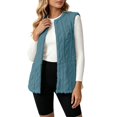 thumbnail image 6 of yillto Womens Sherpa Fleece Sleeveless Vest Jackets Lightweight Warm Fuzzy Open Front Fall Clothes Winter Coats, 6 of 7