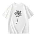 thumbnail image 3 of Summer Baby Girl Clothes Clearance Dandelion Print Round Neck Pullover Shirt Soft Comfy Breathable Baby Boy Kids Blouses,White,140, 3 of 6