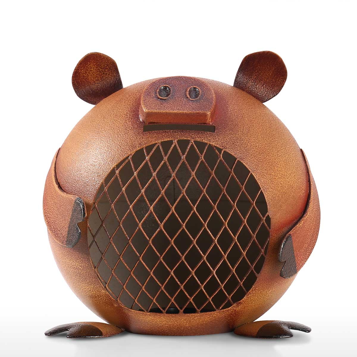 Tooarts Metal Coin Bank Money Box Cat Animals Shaped Piggy Bank Handwork Crafting Art