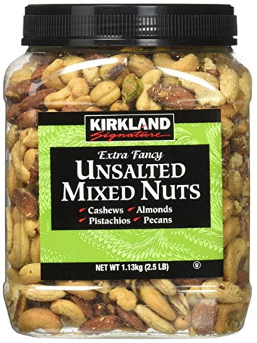 Kirkland Signature Extra Fancy Unsalted Mixed Nuts 2.5 (LB) (Pack of 2, Totaling 5 Pounds)