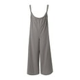 thumbnail image 5 of Plus Size Jumpsuit Plus Size Jumpsuits For Women Dressy Wide Leg Jumpsuits Sexy Halter Rompers Summer Linen Formal Jumpsuit,Gray Women'S Polyester Casual Pants XL, 5 of 5