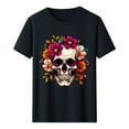 thumbnail image 5 of Drses ‌‌Women's Dia De Los Muertos T-Shirt - Sugar Skull & Skeleton Graphic Short Sleeve Tee for Day of The Dead (Sizes S - 2XL), 5 of 6