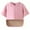 Pink, variant on Plus Size Cropped Jacket for Women Solid Color Crew Neck Button Down Short Sleeve Outcoat