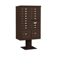 thumbnail image 3 of Salsbury Industries Pedestal Mounted 16 Unit 6 Door Front Load 4C Horizontal Cluster Box Unit with 2 Parcel Locker, 3 of 6