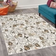 thumbnail image 2 of Floral Decorative Rug, Abstract Dreamy Illustration of Flowers and Butterflies Swirling Design Branches, Quality Carpet for Bedroom Dorm and Living Room, 6 Sizes, Dark Sepia, by Ambesonne, 2 of 4
