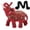 M, variant on Large Red Elephant Statue, Decorative Figurine Large Red Elephant Statue, Ceremonial Clothing Design Elephant Sculpture Ornament, Elephant Sculpture Ornament for Home Living Room Desktop Decor