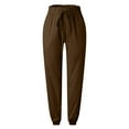 thumbnail image 4 of Zylarhe Women's Pants Women's Stretch Elastic Waist Soft Comfortable Casual Trousers with Side Pockets for Everyday Wear, 4 of 6