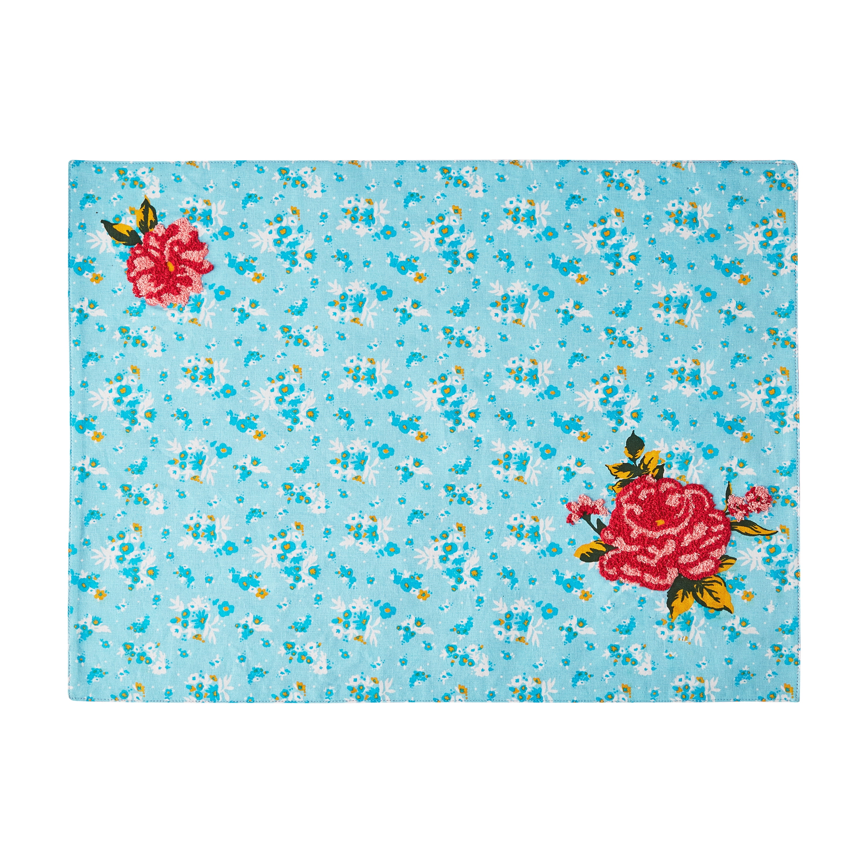 (2 pack) The Pioneer Woman Sweet Rose Placemat, Multicolor, 14"W x 19"L, 1 Piece