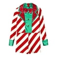 thumbnail image 5 of YIZYIF Kids Girls Candy Cane Costume Christmas Party Dancewear Long Sleeve Shiny Sequins Striped Leotard A Red 6, 5 of 7