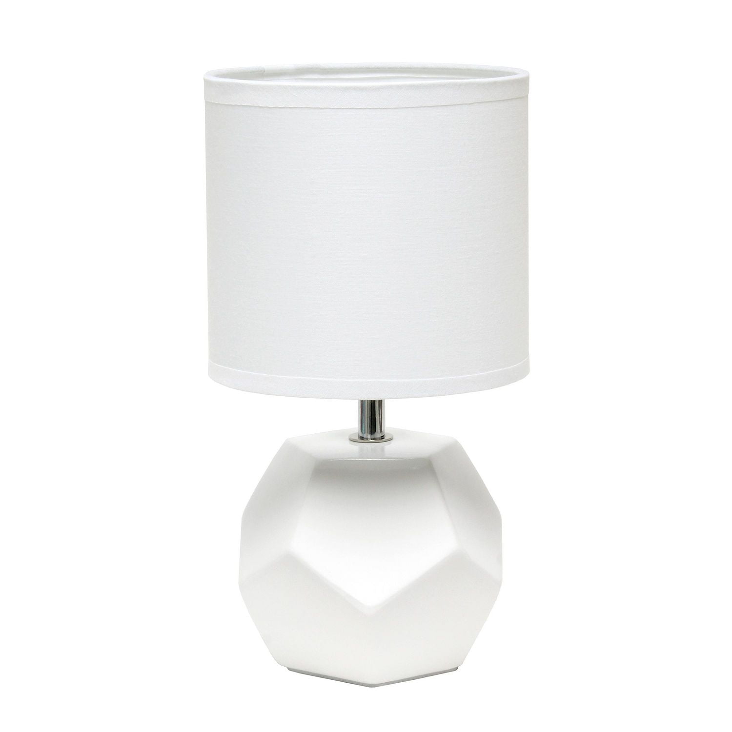 Simple Designs - Mini lampe de table à prisme rond avec abat-jour en tissu assorti