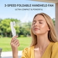 thumbnail image 4 of Portable Fan, Handheld Mini Fan 3 Speed & LED light for Outdoor Office Travel Women Man Gifts, 4 of 7