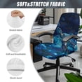 thumbnail image 6 of POLERO Elastic Cloth One Piece Desk Computer Chair Slipcover for Workspace Home, Soft Stretch Washable High Back Chair Slipcover, Turtle and Floral Pattern, 6 of 7