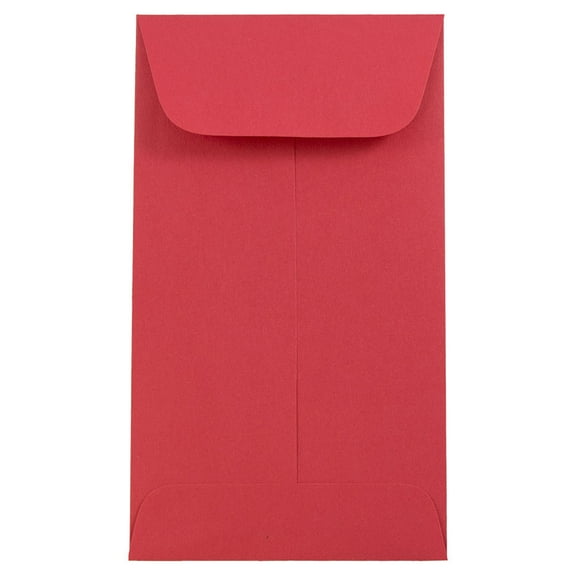 JAM Paper No. 5.5 Coin Envelopes, 3 1/8 x 5 1/2, Red, 100/Pack