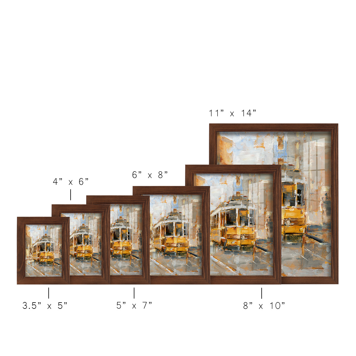 Day Trolley II - Framed Print w/glass - Chestnut