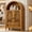 44"H Walnut, variant on HIUU 44"H Walnut Accent Cabinet with 2 Doors,Hand-Carved Arched Storage Cabinet with Open Shelf & 2 Doors,Wood Storage Cabinets for Living Room,Entryway